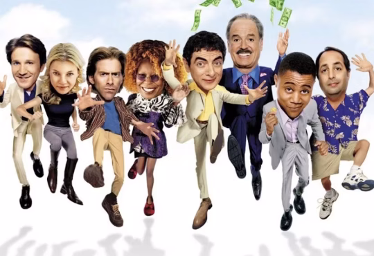 Poster collage of free rom-coms on YouTube including One Last Night, Rat Race, The Man, and Miss Arizona