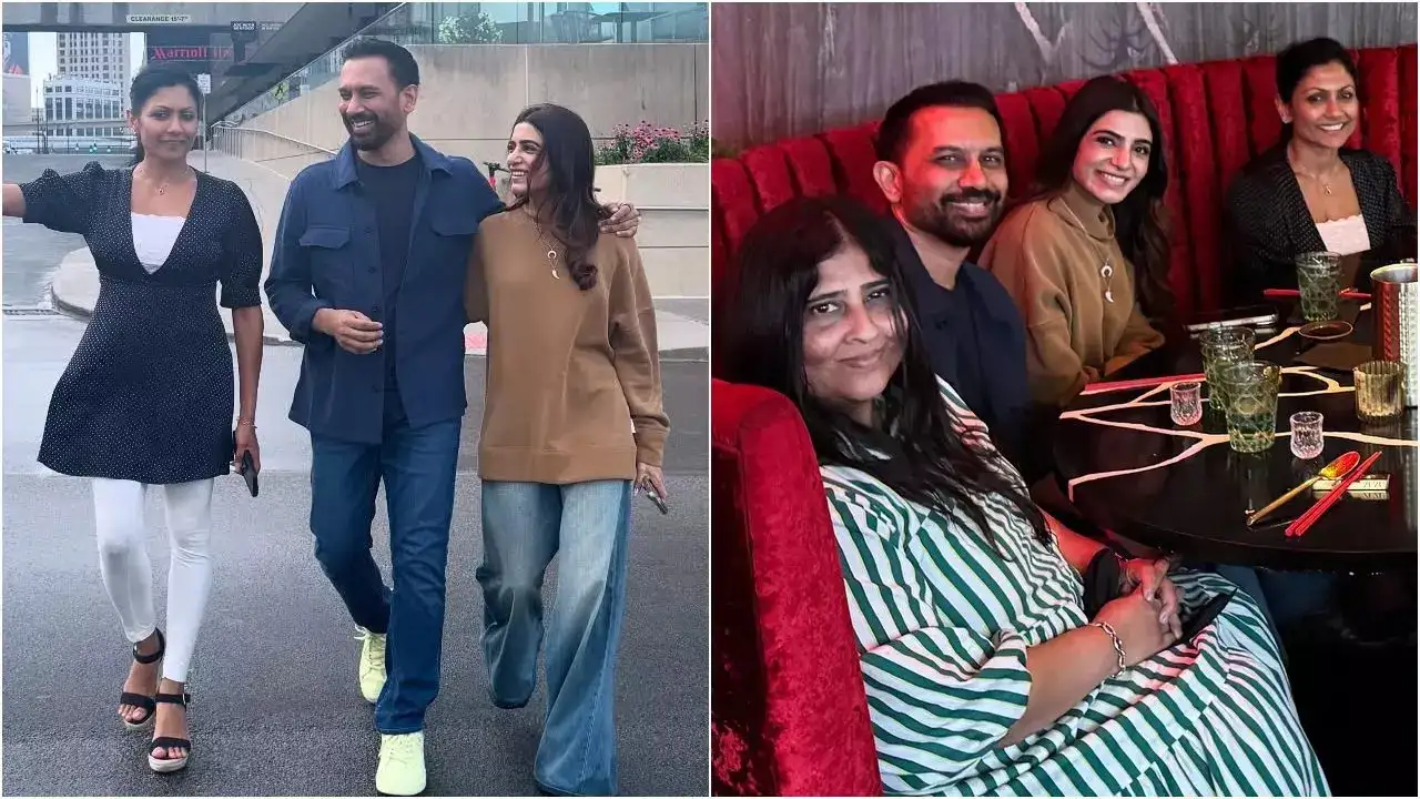 Samantha Ruth Prabhu and Raj Nidimoru walking together during their Detroit trip