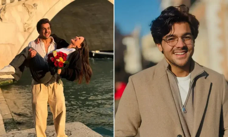 Ashish Chanchlani lifting Elli AvrRam during Chandaniyan song shoot