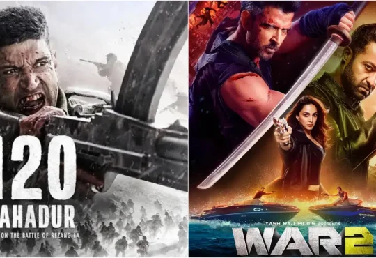 Farhan Akhtar in uniform as Major Shaitan Singh Bhati in 120 Bahadur teaser launch with War 2