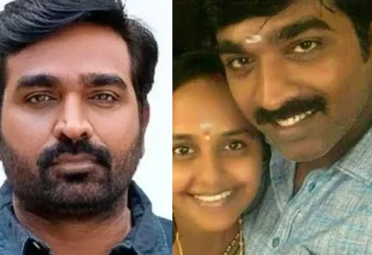Vijay Sethupathi and wife Jessy smiling together, highlighting their love story