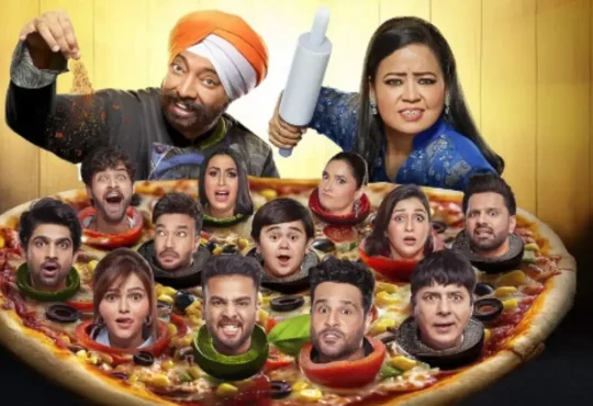 Karan Kundrra, Elvish Yadav, Rubina Dilaik, and Rahul Vaidya competing in Laughter Chefs 2 finale