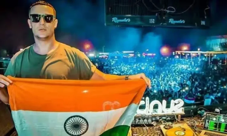 DJ Snake performing live during his India Tour 2025 Sunburn Arena show