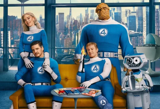 The Fantastic Four First Steps cast posing together as fans react to early screenings of the MCU film