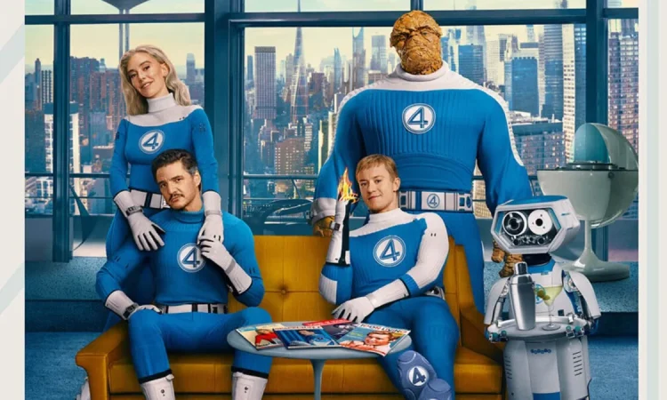 The Fantastic Four First Steps cast posing together as fans react to early screenings of the MCU film