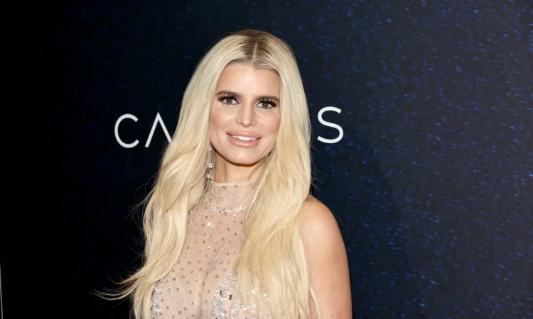 Jessica Simpson performing live at the Today Show concert during her comeback, moments before her wardrobe malfunction