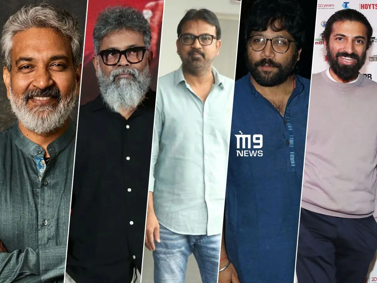 Group photo of top Indian film directors with successful debuts, including SS Rajamouli, Nag Ashwin, and others