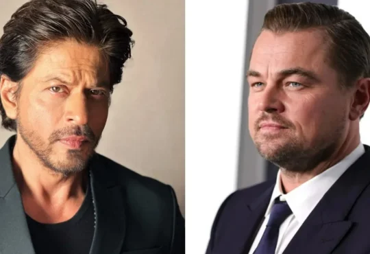 Shah Rukh Khan and Leonardo DiCaprio discussing Xtreme City project with Martin Scorsese