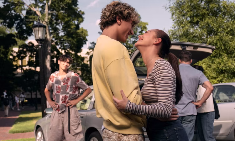 Poster of The Summer I Turned Pretty Season 3 featuring Belly, Conrad, and Jeremiah on Cousins Beach