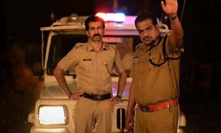 Roshan Mathew and Dileesh Pothan in Ronth Malayalam movie still from the intense cop thriller