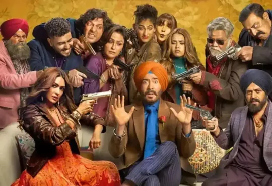 Ajay Devgn and Mrunal Thakur in Son of Sardaar 2 promotional poster for OTT release