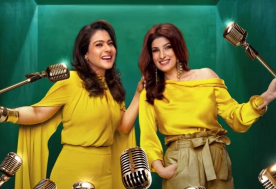 Twinkle Khanna and Kajol promoting their new reality show with Ajay Devgn’s playful stay strong warning