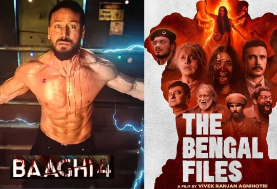 Tiger Shroff performing action stunts in Baaghi 4, dominating The Bengal Files at the box office