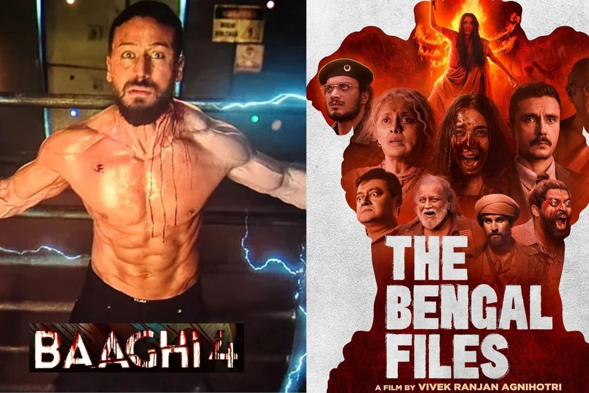 Tiger Shroff performing action stunts in Baaghi 4, dominating The Bengal Files at the box office