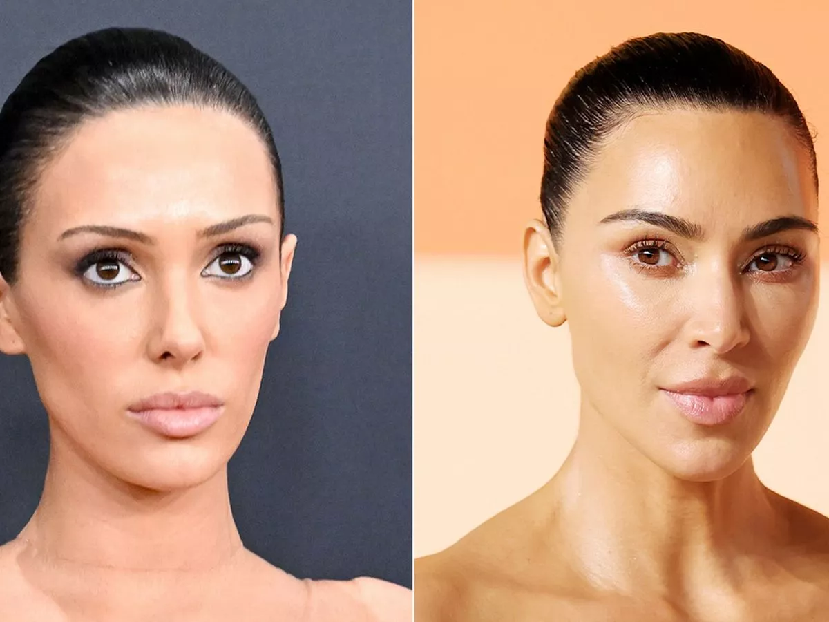 Bianca Censori watching Kim Kardashian videos, highlighting her obsession with the celebrity