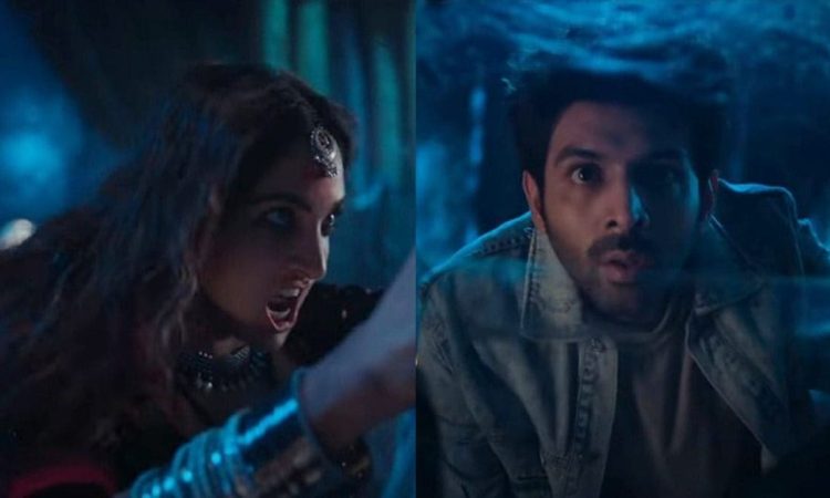 Poster collage of top Bollywood horror-thriller movies including Golmaal Again, Bhool Bhulaiyaa, Stree, Raaz, and Tumbbad