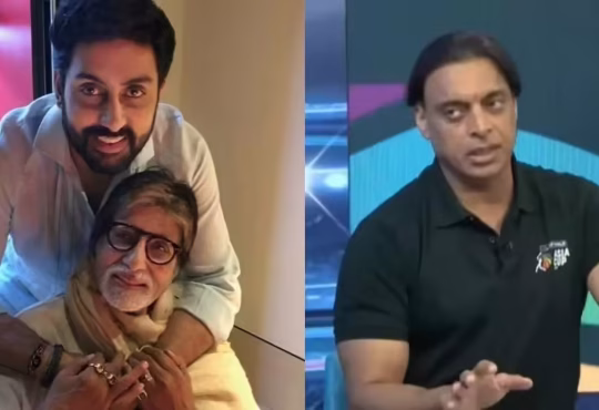 Amitabh Bachchan reacting humorously to Shoaib Akhtar after India beats Pakistan in Asia Cup 2025