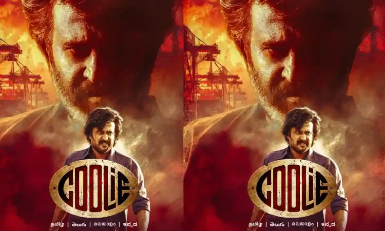 Rajinikanth in Coolie movie poster for OTT release on Prime Video