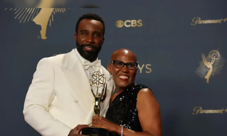 Tramell Tillman and Owen Cooper at Emmys 2025 as The Studio celebrates 12 awards