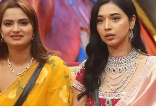 Bigg Boss Season 19 contestants Neelam Giri, Tanya Mittal, and Nehal Chudasama in a heated house confrontation