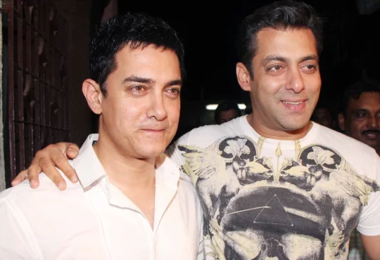 Salman Khan and Aamir Khan together comparing their film careers and movie count