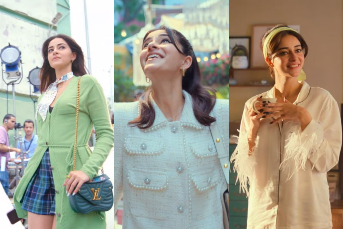 Ananya Panday posing in stylish swimwear and chic outfits on the beaches of Maldives, showcasing her fashion-forward style