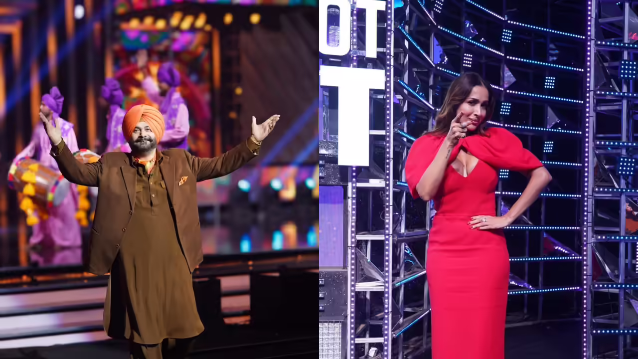 Malaika Arora smiling on India’s Got Talent set, inspired by Navjot Singh Sidhu’s shayari