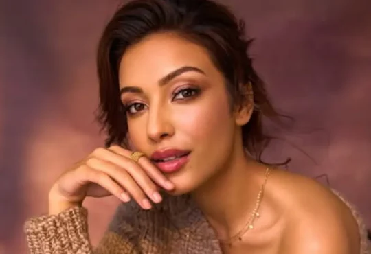 Sahher Bambba posing on set of Aryan Khan’s The Ba**ds of Bollywood*, showcasing her role in the series
