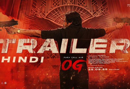 Pawan Kalyan promoting They Call Him OG at a premiere, highlighting the box office success