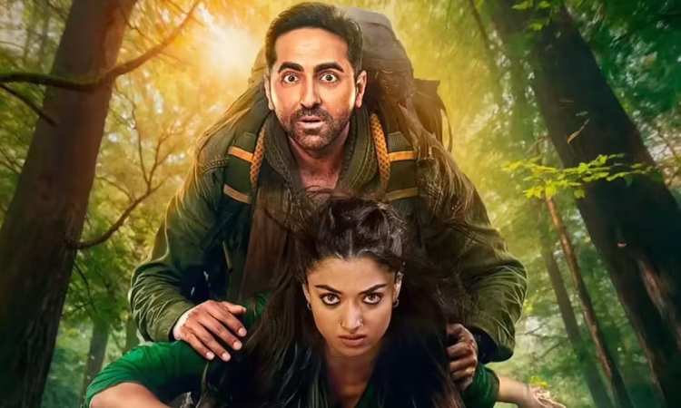 Ayushmann Khurrana and Rashmika Mandanna promoting Thamma, the upcoming Bollywood blockbuster film