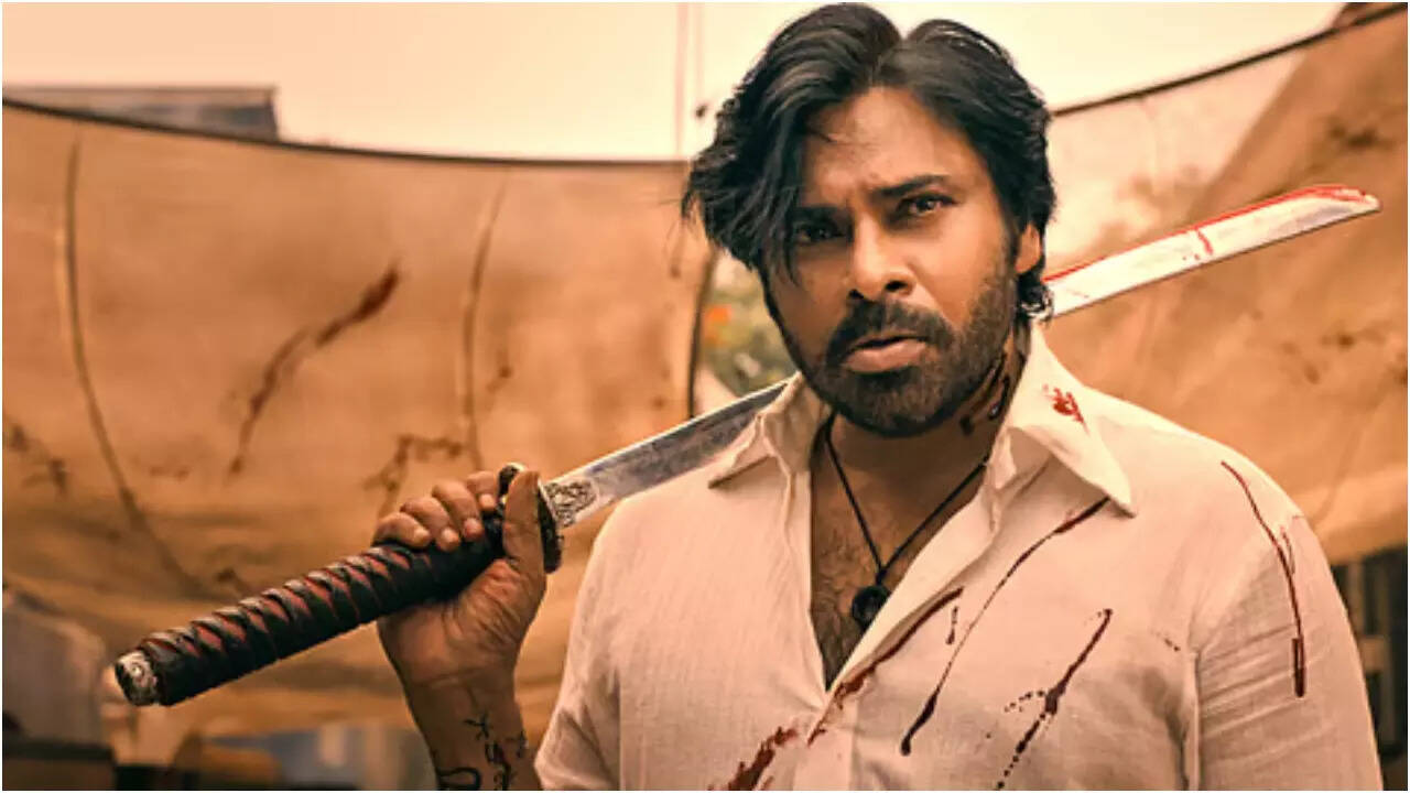 Pawan Kalyan making a grand entry in his latest film, capturing fan excitement and high-octane interval block moments