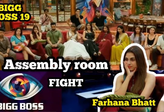 Ashnoor Kaur and Abhishek Bajaj during Bigg Boss 19 nominations targeting Farrhana Bhatt, highlighting drama and conflict in the house