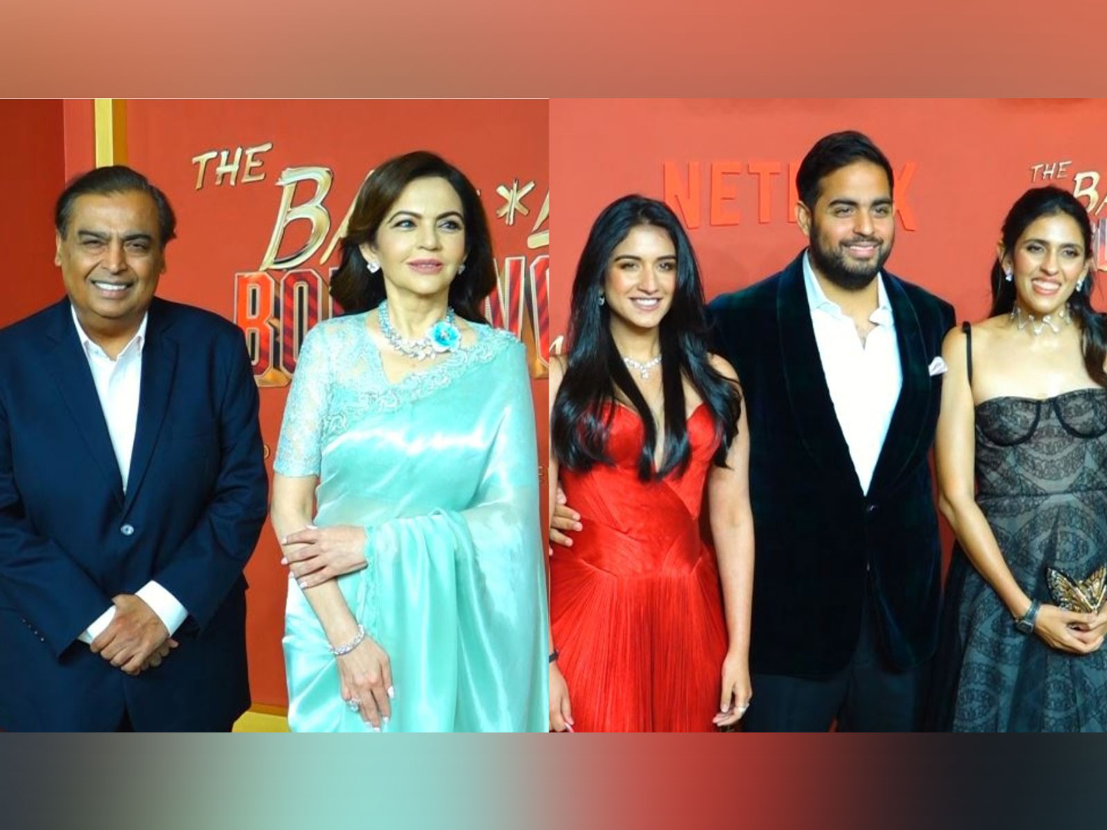 Nita Ambani in icy green saree at Ba***ds of Bollywood premiere with Shloka Ambani and Radhika Merchant