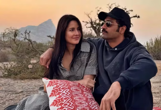 Katrina Kaif and Vicky Kaushal smiling together, showcasing their love story