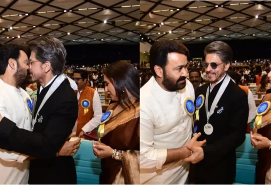 Bollywood celebrities at award show walking red carpet, capturing viral moments