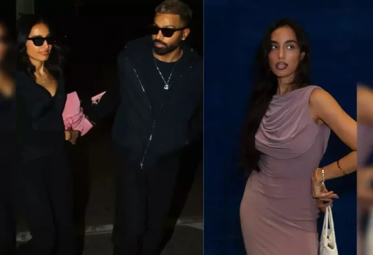 Hardik Pandya and Mahieka Sharma spotted at Mumbai Airport, with Pandya protecting Sharma from paparazzi