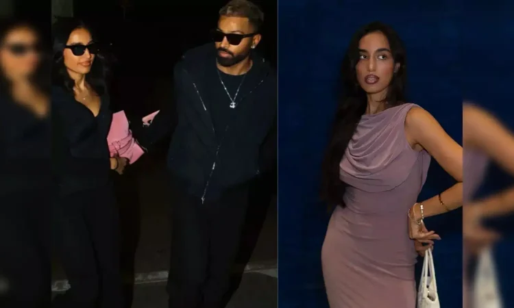 Hardik Pandya and Mahieka Sharma spotted at Mumbai Airport, with Pandya protecting Sharma from paparazzi