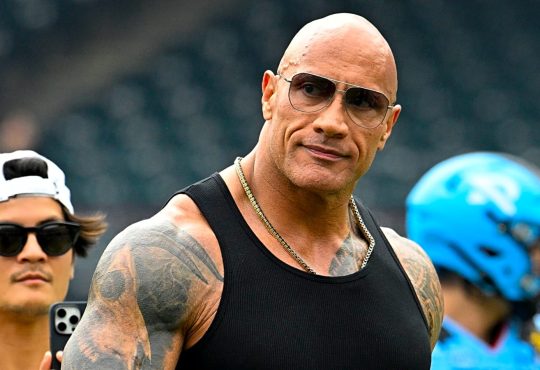 Dwayne Johnson portraying Mark Kerr in The Smashing Machine, reflecting on the film’s box office journey