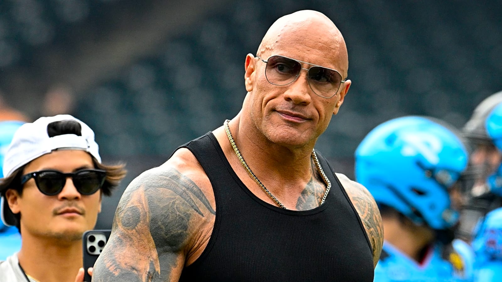 Dwayne Johnson portraying Mark Kerr in The Smashing Machine, reflecting on the film’s box office journey