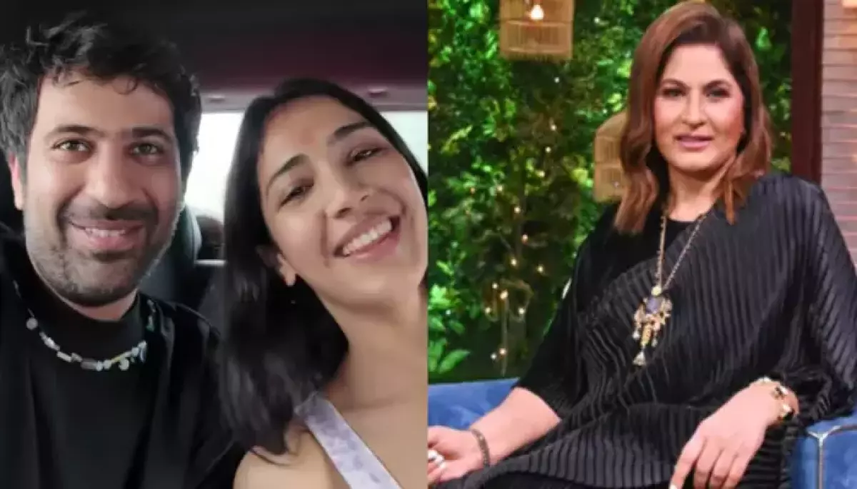 Archana Puran Singh happily receiving Karwa Chauth surprise from Yogita Bihani