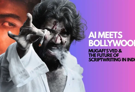 Bollywood movie production scene showcasing AI technology and digital effects