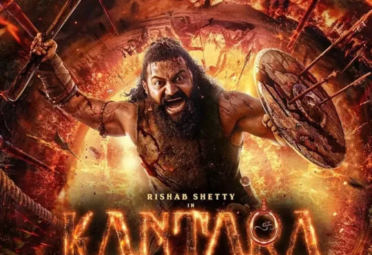Kantara Chapter 1 movie poster showing Rishab Shetty