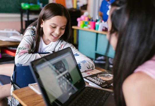 Students and professionals using digital education platforms and AI tools for learning and remote work