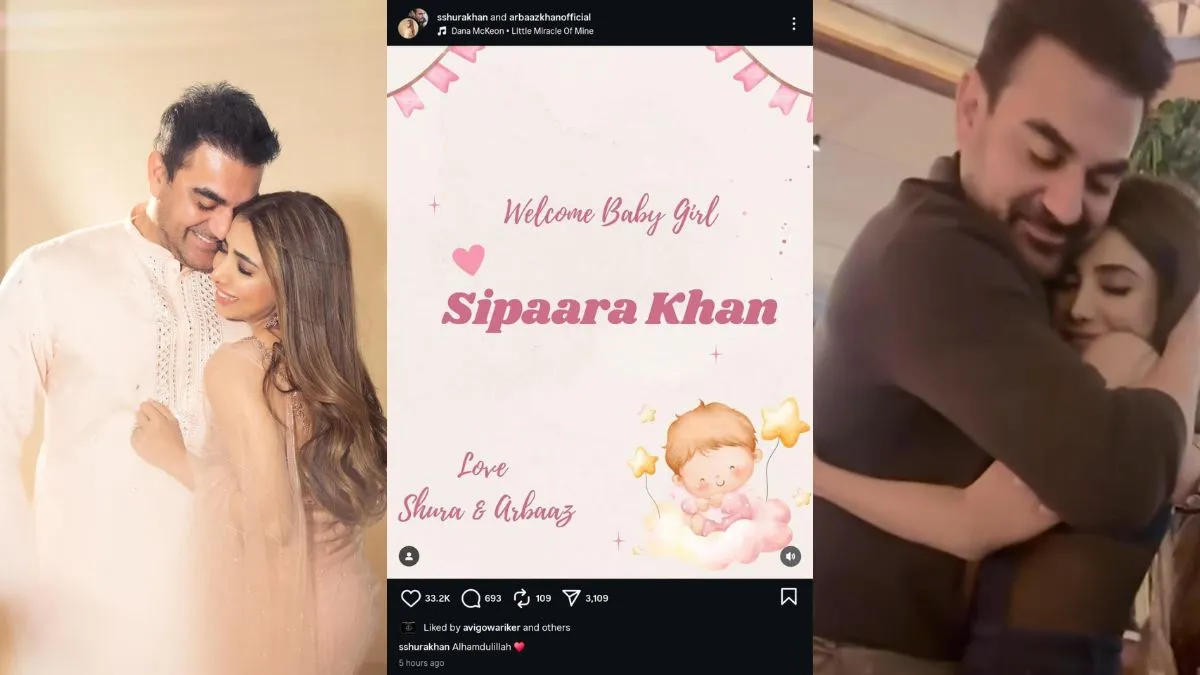 Arbaaz Khan and Sshura Khan with their newborn daughter Sipaara Khan