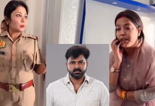 Jyoti Singh stopped by police outside Pawan Singh’s Lucknow residence, making an emotional plea