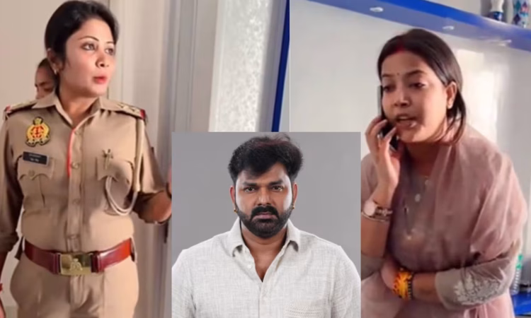 Jyoti Singh stopped by police outside Pawan Singh’s Lucknow residence, making an emotional plea