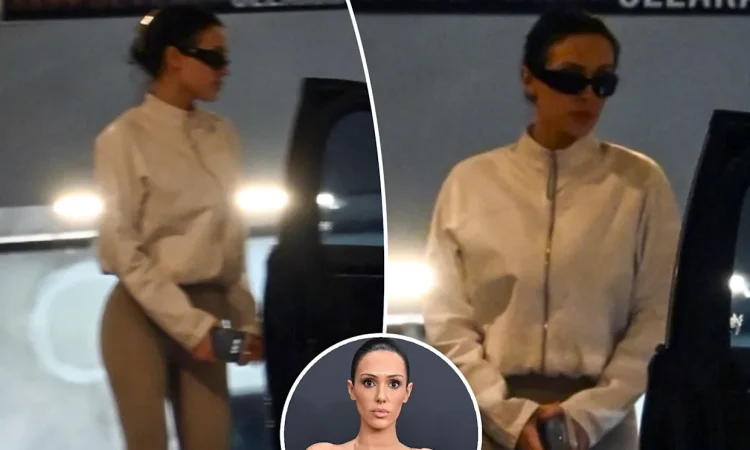 Bianca Censori wearing a futuristic avant-garde outfit at a 2025 public event