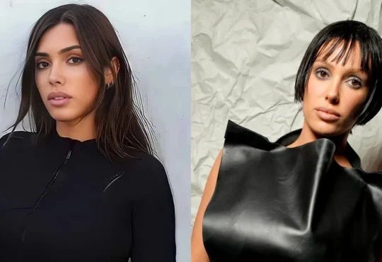 Bianca Censori wearing a minimalist architectural-inspired outfit