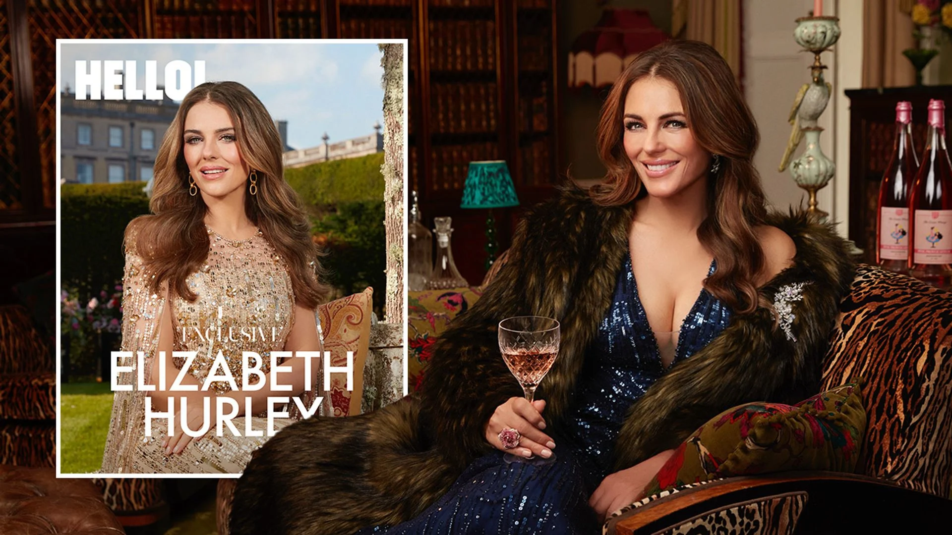 Elizabeth Hurley in white bikini posing for Instagram photo