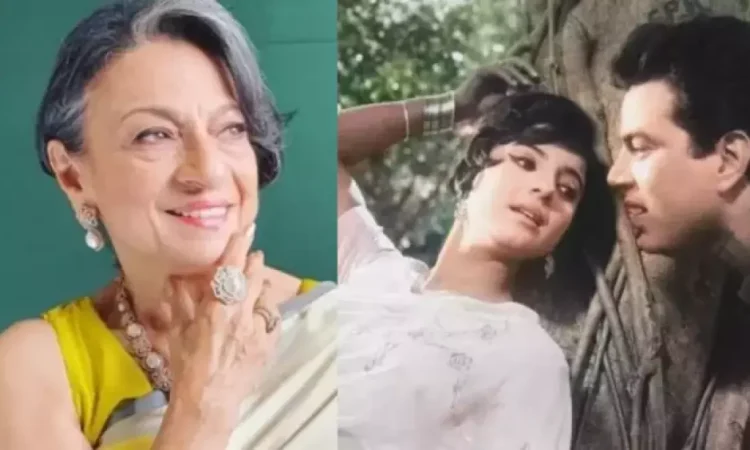 Dharmendra and Meena Kumari on film set during iconic Bollywood moment